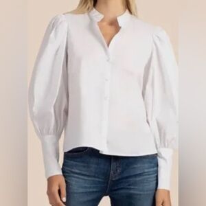 Trina Turk White Puff Sleeve Blouse